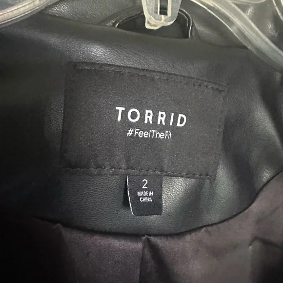 Torrid Black faux Leather Fringe Jacket - Picture 3 of 5